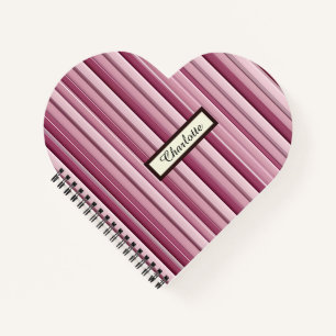 Carnet Stripes verticales contemporaines de couleur rose