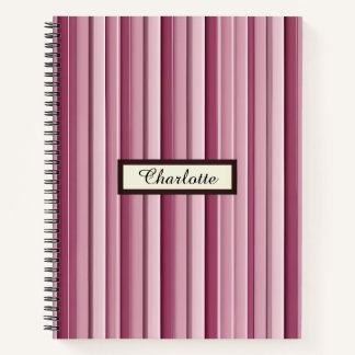 Carnet Stripes verticales contemporaines de couleur rose
