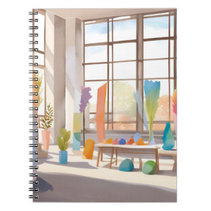Carnet Studio d'Art Abstrait Aquarelle Lumineuse et Aér