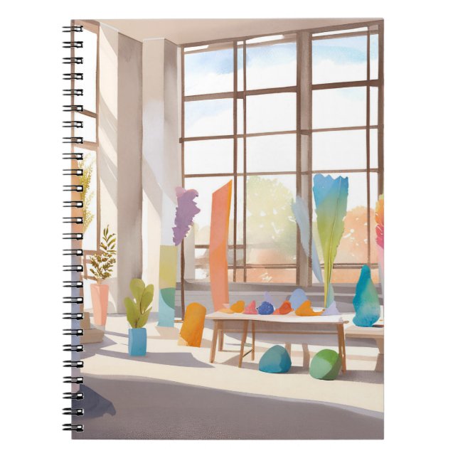 Carnet Studio d'Art Abstrait | Aquarelle Lumineuse et Aér (Devant)