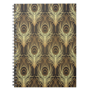 Carnet Style Art déco motif géométrique transparent en no