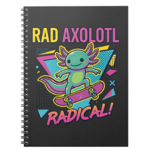 Carnet Style Axolotl Vintage 90 néon Skateboard Rad