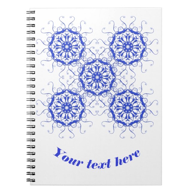 Carnet style baroque element.text. bleu (Devant)