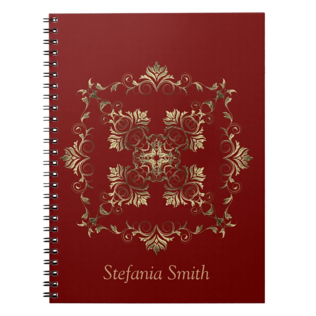 Carnet Style baroque Gradient Design doré (Devant)