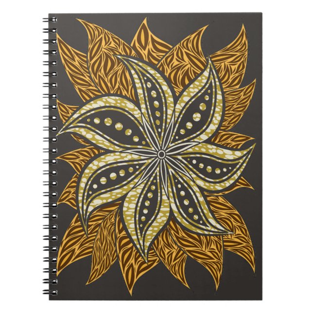 Carnet Style Batik Floral Abstrait africain (Devant)