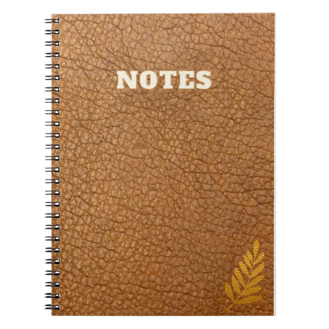 Carnet style cuir marron caki  (Devant)