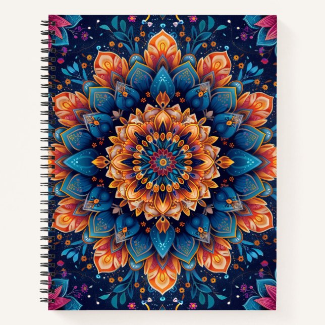 Carnet Style d'art numérique de fleur de mandala-23907 (Devant)