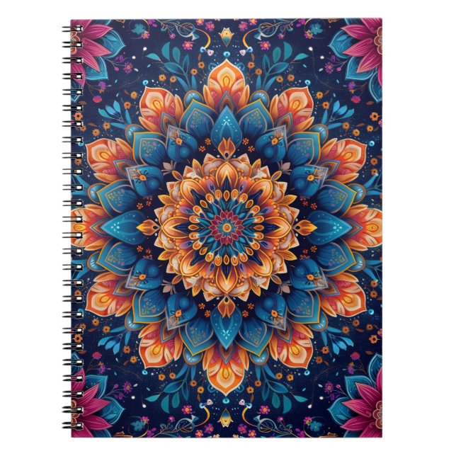 Carnet Style d'art numérique de fleur de mandala-23907 (Devant)