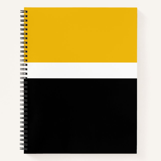 Carnet Style de bloc de couleur noir blanc jaune (Devant)