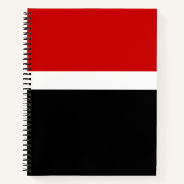 Carnet Style de bloc de couleur noir rouge (Devant)