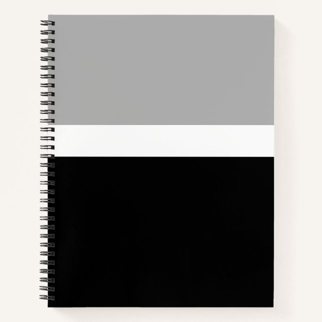 Carnet Style de couleur gris blanc noir (Devant)