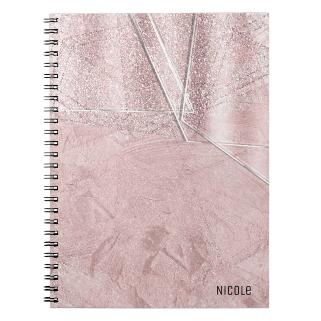 Carnet Style de design de verre en cristal rose Shimmer (Devant)