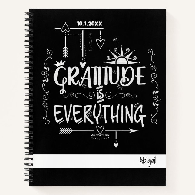 Carnet Style de tableau de bord Gratitude est tout Citati (Devant)