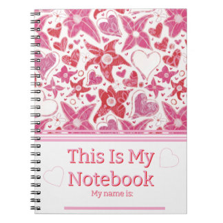 Carnet Style Différent De Fleur & Coeurs Motif