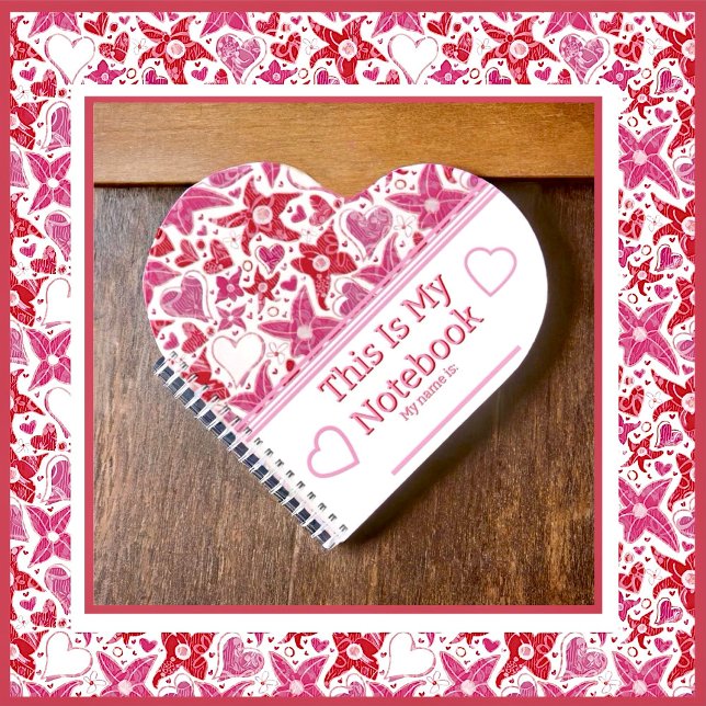 Carnet Style Différent De Fleur & Coeurs Motif (Créateur téléchargé)