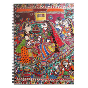CARNET STYLE INDIEN ANTIQUE D'ART DE RADHA-KRISHNA