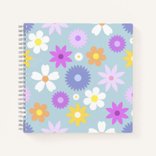Carnet Style les années 70 rétro Fleur Lg Motif Pastel Co