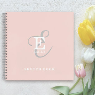 Carnet Style moderne de typographie Monogramme Blush rose
