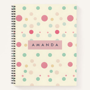 Carnet Style Pastel Personnalisé à Points de Polka
