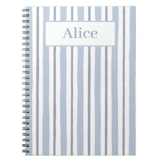 Carnet style rayures bleu clair pastel