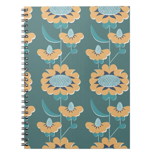 Carnet style rétro abstrait fleuri sans couture motif. éc (Devant)