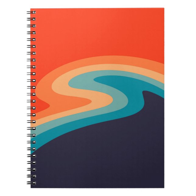Carnet Style rétro coloré design tourbillon (Devant)
