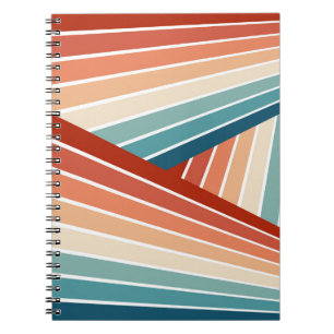 Carnet Style rétro coloré diagonale arc-en-ciel