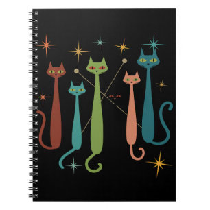 Carnet Style Rétro Vintage Milieu du XXe siècle Chats Ann