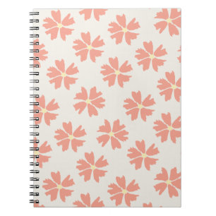 Carnet Style rose floral décalé blanc
