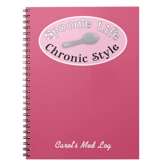 Carnet Style Spoonie - Rose (Devant)