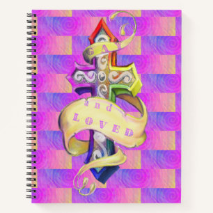 Carnet styles de tatouage vintage croix. Gay et aimé