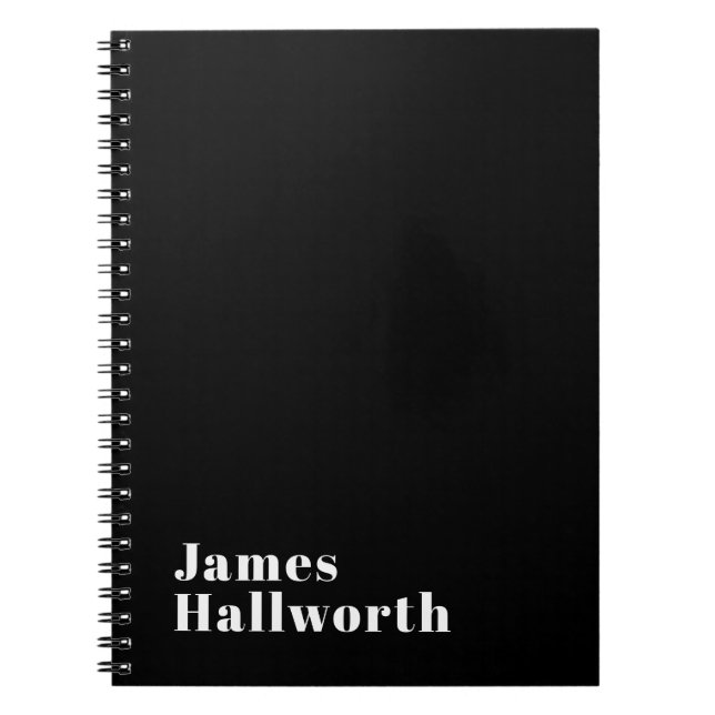 Carnet Stylish Editable Retro Modern Name (ou autre texte (Devant)
