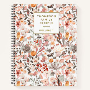 Carnet Stylish Floral Neutrals Jolie Recette personnalis
