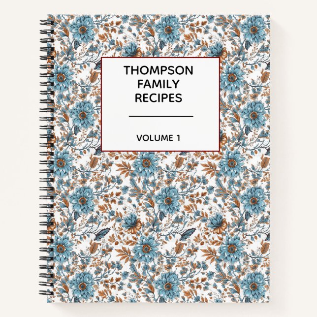 Carnet Stylish Floral Neutrals Personalized Recipe  (Devant)
