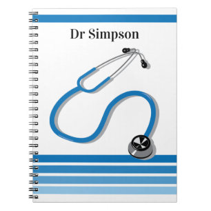 Carnet Stylish Hospital Doctor or Nurse Blue Stethoscope