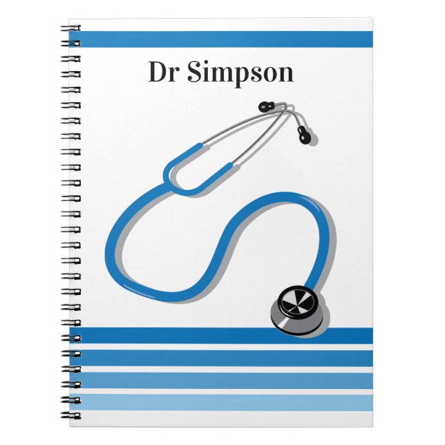 Carnet Stylish Hospital Doctor or Nurse Blue Stethoscope (Devant)