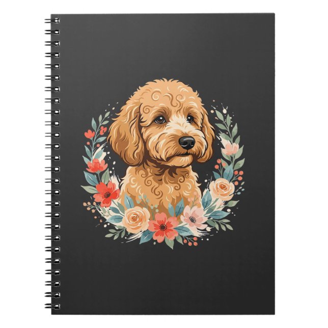 Carnet Sublimation ronde de chien floral (Devant)