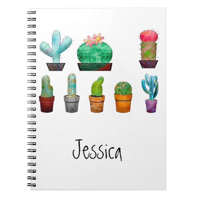 Carnet Succulents d'aquarelle personnalisés (Devant)
