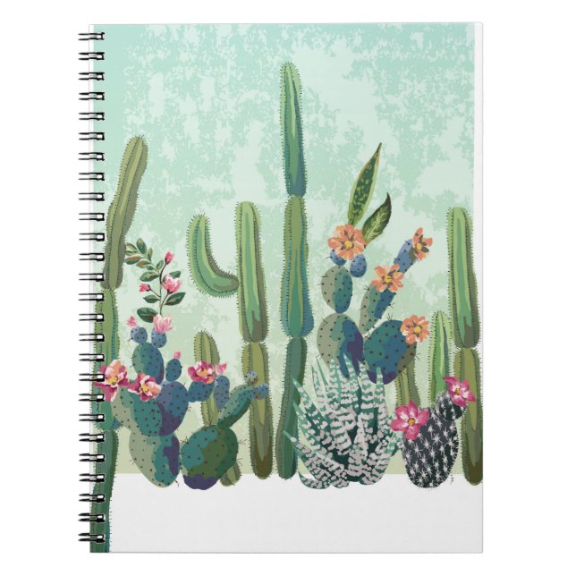 Carnet Succulents mignons : Motif de cactus Vintage (Devant)