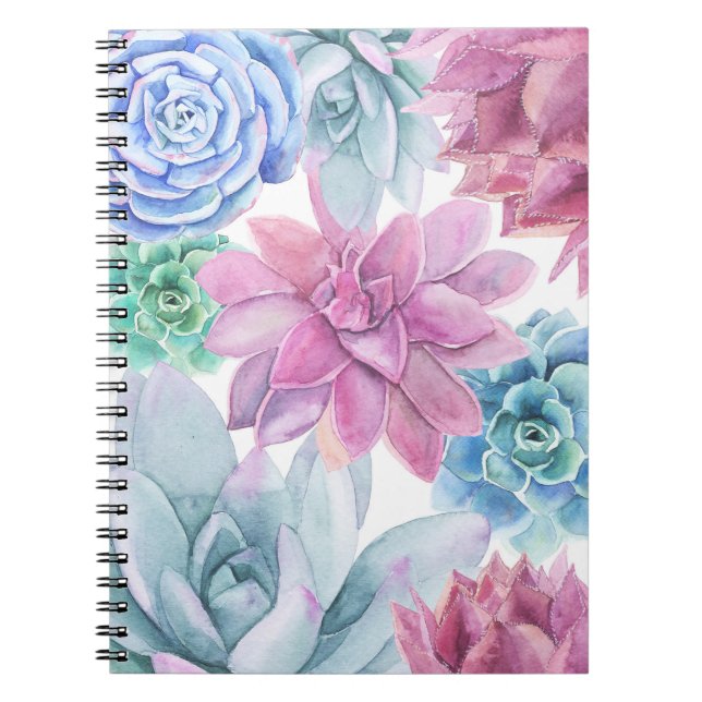Carnet Succulents Moderne Chic Marbre Fiesta Jardin Flora (Devant)