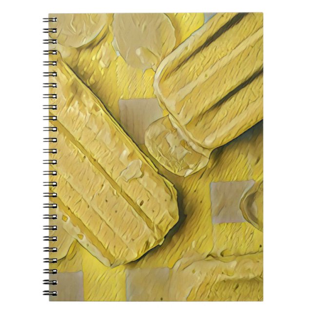 Carnet Sucette glacée en forme de cône de glace jaune (Devant)