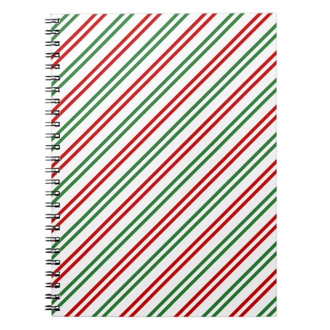 Carnet Sucre de canne Noël rayures Rouge Vert (Devant)