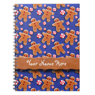 Carnet Sucreries de biscuits de pain d'épice bleues
