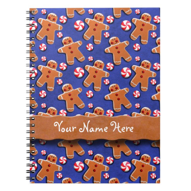 Carnet Sucreries de biscuits de pain d'épice bleues (Devant)