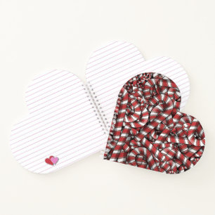 Carnet Sucres de canne Abstraits à rayures rouges tordues