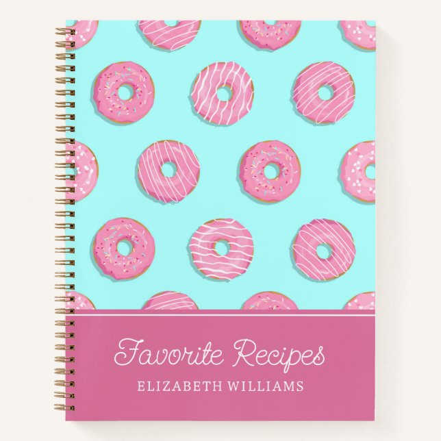 Carnet Sugar Sweet Pink Glazed Donuts | Recettes favorite (Devant)