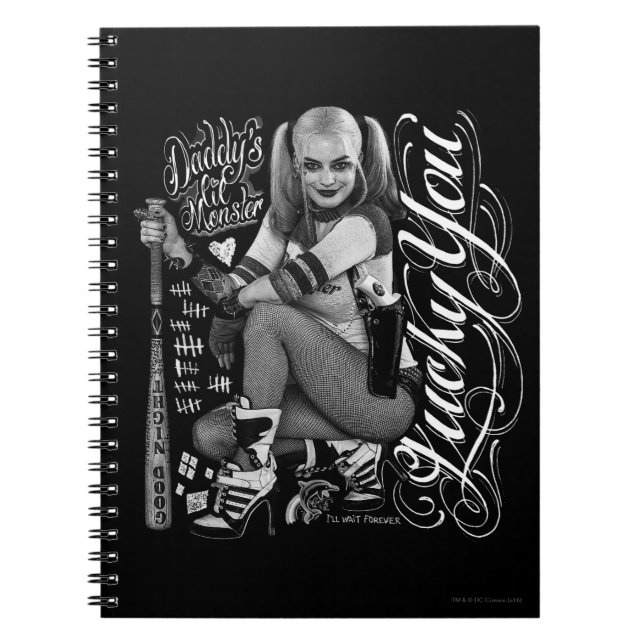 Carnet Suicide Squad | Harley Quinn Typography Photo (Devant)