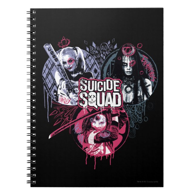 Carnet Suicide Squad | Squad Girls Graffiti Badges (Devant)