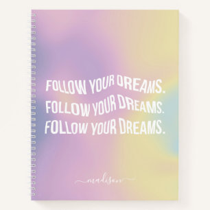 Carnet Suivez Vos Rêves Coloré Gradient Motivationnel