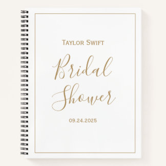 Carnet Suivi de Cadeaux de Mariage Minimaliste en Or